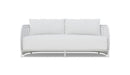 Azzurro Living Kamari 3 Seat Sofa With Matte White Aluminum Frame And White Mist  All-Weather Texteline Rope
