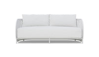 Azzurro Living Kamari 3 Seat Sofa With Matte White Aluminum Frame And White Mist  All-Weather Texteline Rope