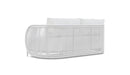 Azzurro Living Kamari 3 Seat Sofa With Matte White Aluminum Frame And White Mist  All-Weather Texteline Rope