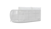 Azzurro Living Kamari 3 Seat Sofa With Matte White Aluminum Frame And White Mist  All-Weather Texteline Rope