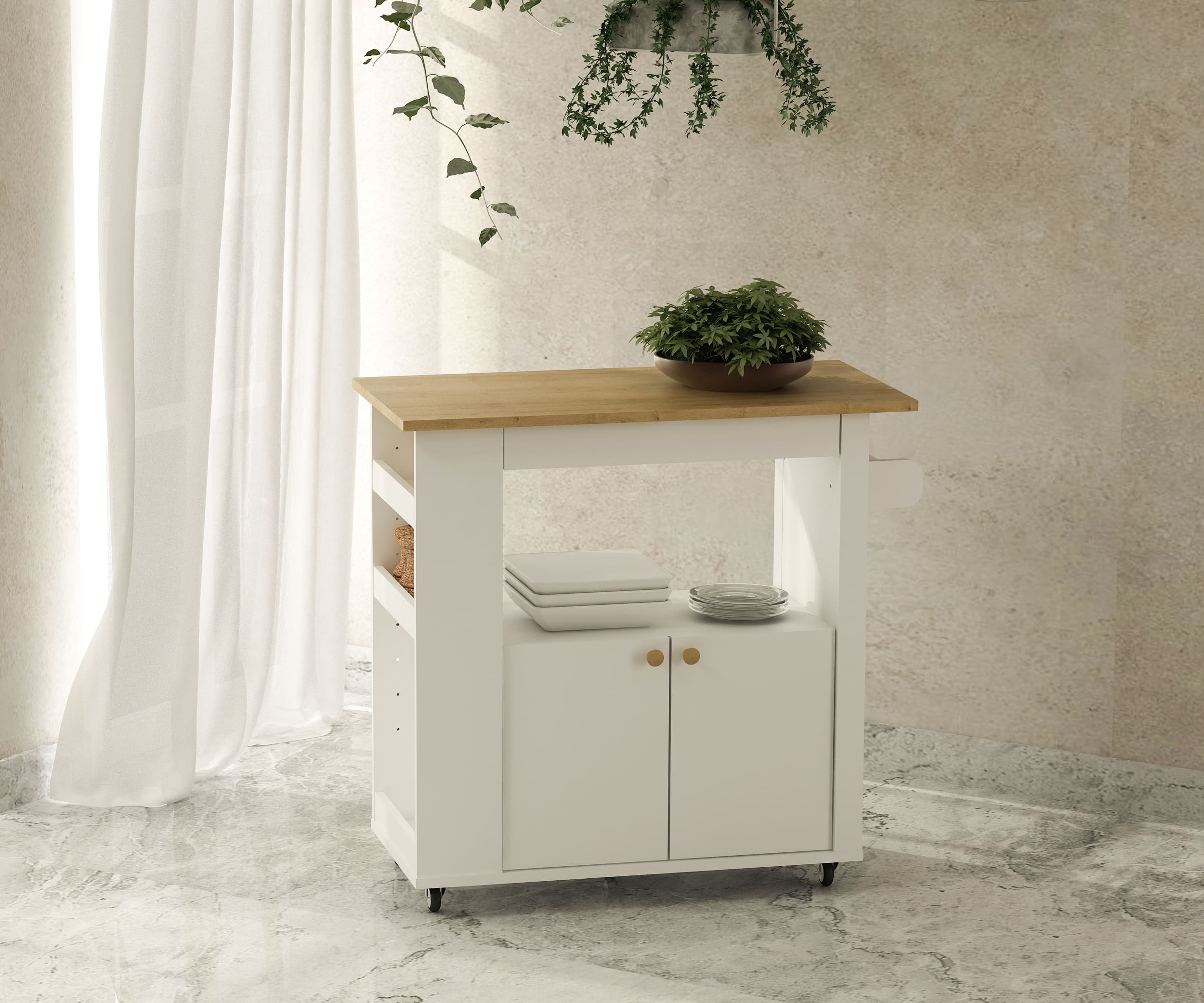 Anderson Teak Aston 33.5" Kitchen Cart