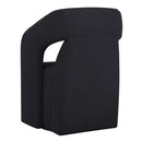 Sunpan Kendrick Wheeled Dining Armchair in Abbington Black / Moto Stucco / Nash Zebra