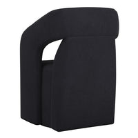 Sunpan Kendrick Wheeled Dining Armchair in Abbington Black / Moto Stucco / Nash Zebra