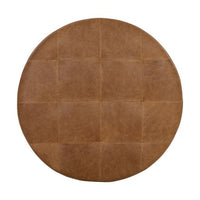 Sunpan Nilda Ottoman Camel / Vintage Charcoal Leather