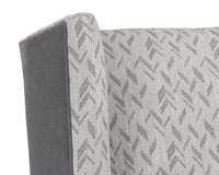Sunpan Kenzo Lounge Chair Chevron Grey-Antonio Charcoal / Fuego Navy-Abbington Navy
