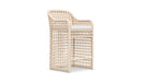 Azzurro Living Kiawah Bar Stool With Natural Aluminum Frame And Almond All-Weather Wicker