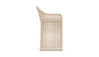 Azzurro Living Kiawah Bar Stool With Natural Aluminum Frame And Almond All-Weather Wicker