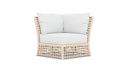 Azzurro Living Kiawah Corner Chair With Natural Aluminum Frame And Almond All-Weather Wicker
