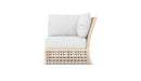 Azzurro Living Kiawah Corner Chair With Natural Aluminum Frame And Almond All-Weather Wicker