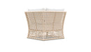 Azzurro Living Kiawah Corner Chair With Natural Aluminum Frame And Almond All-Weather Wicker