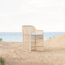 Azzurro Living Kiawah Counter Stool With Natural Aluminum Frame And Almond All-Weather Wicker
