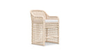Azzurro Living Kiawah Counter Stool With Natural Aluminum Frame And Almond All-Weather Wicker
