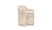 Azzurro Living Kiawah Counter Stool With Natural Aluminum Frame And Almond All-Weather Wicker