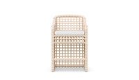 Azzurro Living Kiawah Counter Stool With Natural Aluminum Frame And Almond All-Weather Wicker