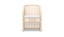 Azzurro Living Kiawah Dining Chair With Matte White Aluminum Frame and Almond All-Weather Wicker