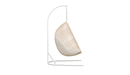 Azzurro Living Kiawah Hanging Chair With Matte White Aluminum Frame And Almond All-Weather Wicker