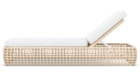 Azzurro Living Kiawah Lounge Chair With Matte White Aluminum Frame And Almond All-Weather Wicker