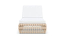 Azzurro Living Kiawah Lounge Chair With Matte White Aluminum Frame And Almond All-Weather Wicker