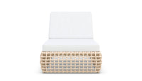 Azzurro Living Kiawah Lounge Chair With Matte White Aluminum Frame And Almond All-Weather Wicker