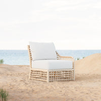 Azzurro Living Kiawah Right/Left Arm Chair With Natural Aluminum Frame And Cloud Cushion