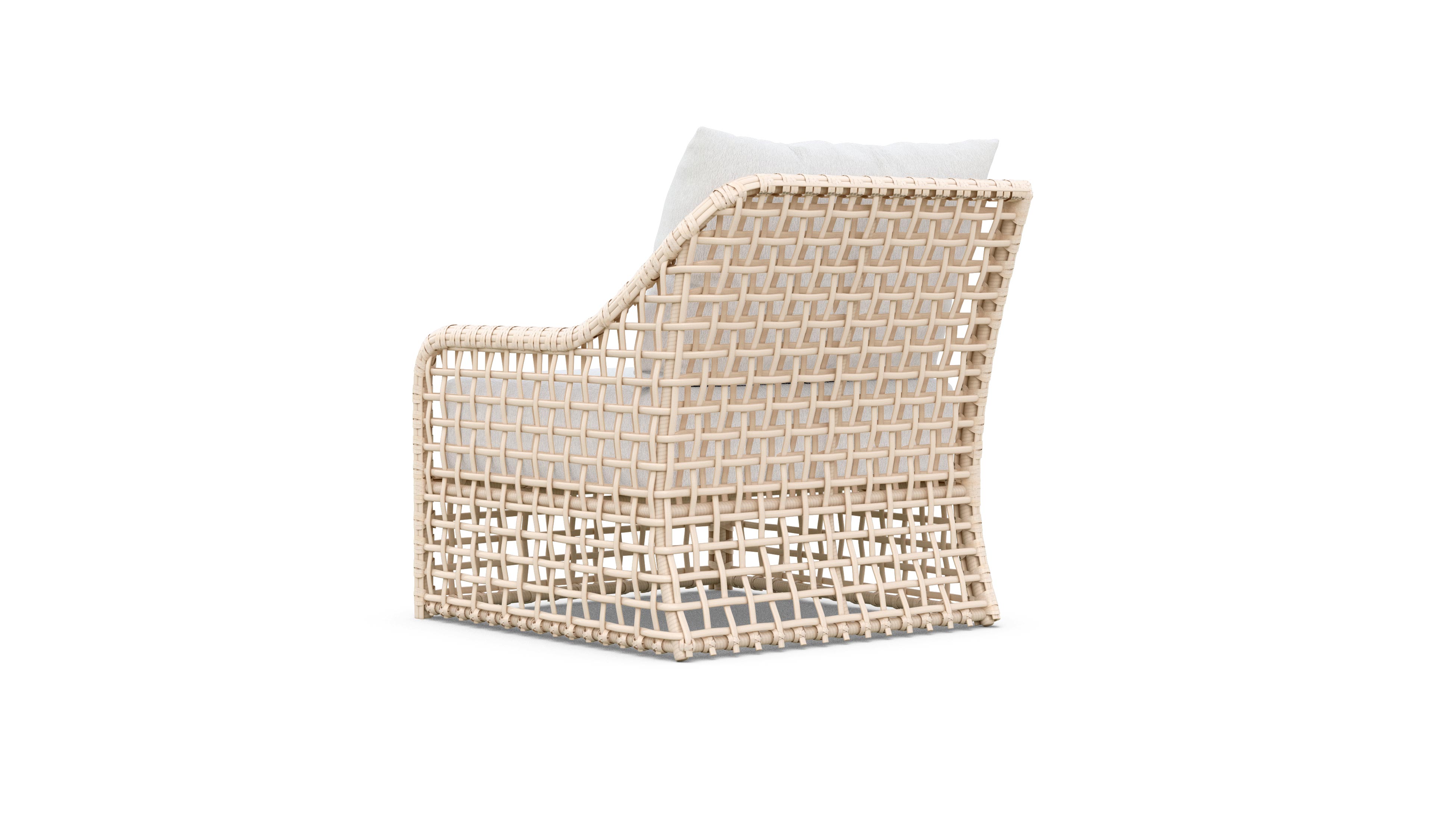 Azzurro Living Kiawah Right/Left Arm Chair With Natural Aluminum Frame And Cloud Cushion