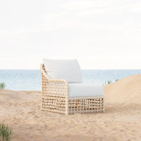 Azzurro Living Kiawah Right/Left Arm Chair With Natural Aluminum Frame And Cloud Cushion