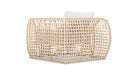 Azzurro Living Kiawah Club Chair In Matte White Aluminum and Almond All-Weather Wicker