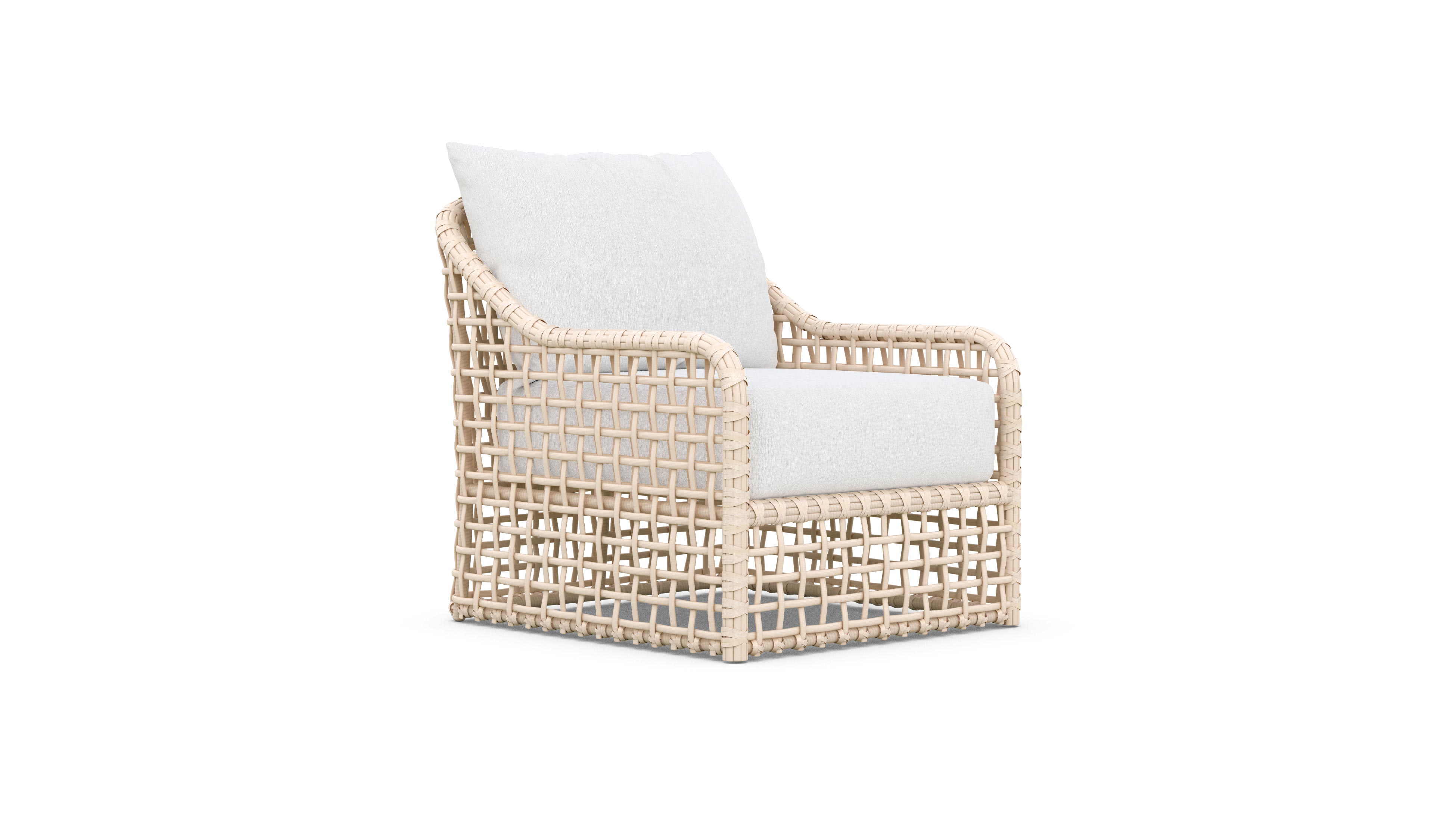 Azzurro Living Kiawah High Back Club Chair With Natural Aluminum And Almond  All-Weather Wicker