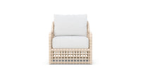 Azzurro Living Kiawah High Back Club Chair With Natural Aluminum And Almond  All-Weather Wicker