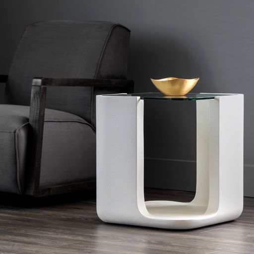 Sunpan Odis End Table Grey / White