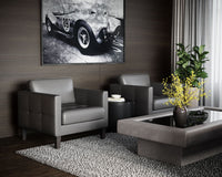 Sunpan Karmelo Armchair Cognac/Vintage Charcoal Leather