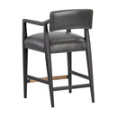 Sunpan Keagan Counter Stool in Brentwood Charcoal / Saloon Light Grey