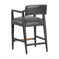 Sunpan Keagan Counter Stool in Brentwood Charcoal / Saloon Light Grey