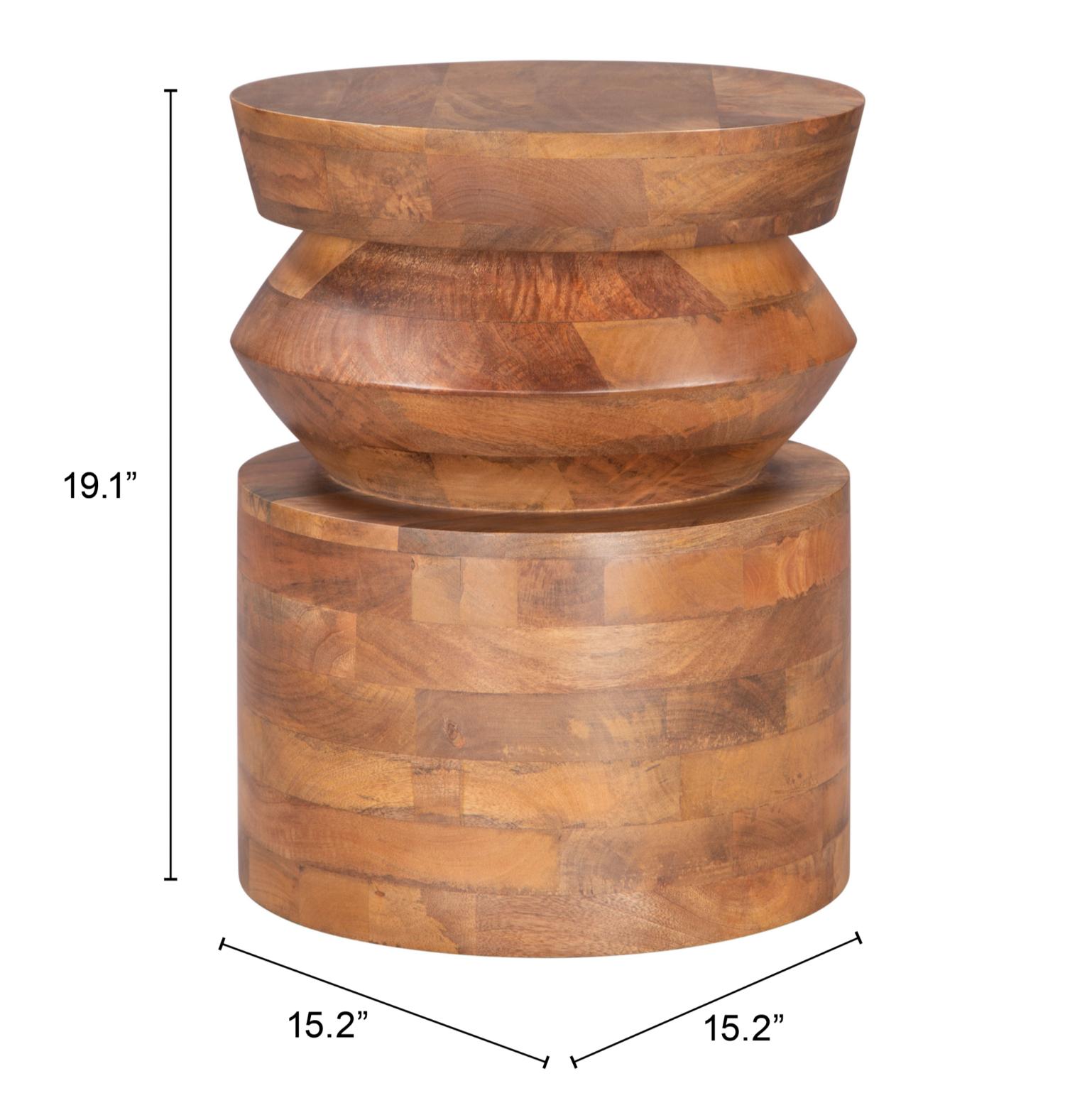 Zuo Modern Kollam Side Table in Walnut