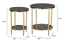 Zuo Modern Koper Coffee Table Set Black