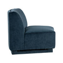 Sunpan Jaclyn Modular Armless Chair in Danny Dusty Blue / Egypt Light Grey-Danny Medium Grey