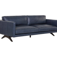 Sunpan Rogers Sofa Cortina Black / Cortina Ink / Shalimar Tobacco Leather