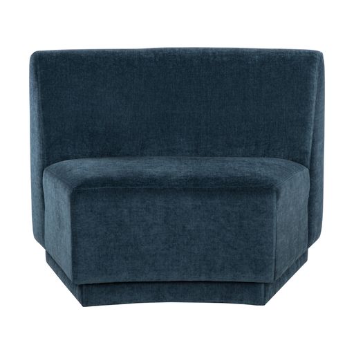 Sunpan Jaclyn Modular Armless Chair in Danny Dusty Blue / Egypt Light Grey-Danny Medium Grey