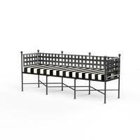 Sunset West Provence Wrought Iron Garden Bench with Cushion