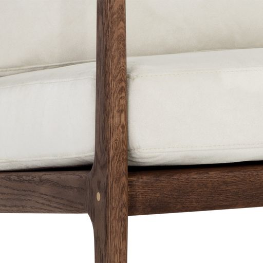 Sunpan Gilmore Lounge Chair  Black - Black Leather / Walnut - Vienna Cream
