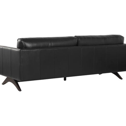 Sunpan Rogers Sofa Cortina Black / Cortina Ink / Shalimar Tobacco Leather