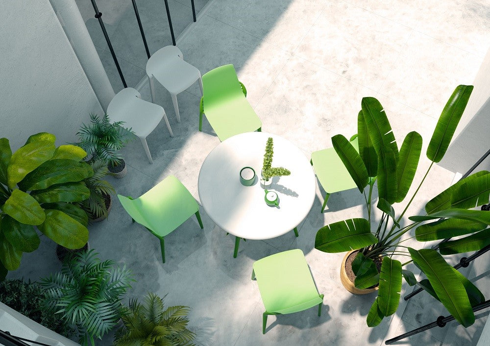 Lagoon Chloe Garden Table With White Stand (ø90cm, 35.4") 1 Pc / Set