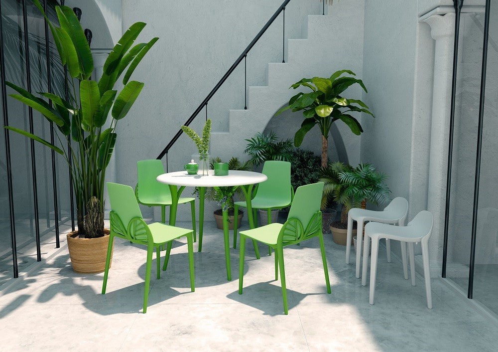 Lagoon Chloe Garden Table With White Stand (ø90cm, 35.4") 1 Pc / Set