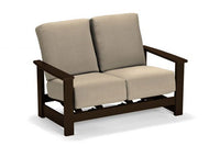 Telescope Casual Leeward Marine Grade Polymer Deep Cushion Loveseat with Hidden Motion
