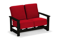 Telescope Casual Leeward Marine Grade Polymer Deep Cushion Loveseat with Hidden Motion