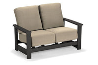 Telescope Casual Leeward Marine Grade Polymer Deep Cushion Loveseat with Hidden Motion