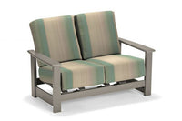 Telescope Casual Leeward Marine Grade Polymer Deep Cushion Loveseat with Hidden Motion