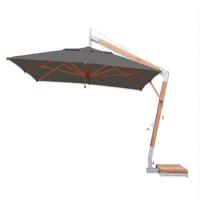 Bambrella Levante 3.0 x 4.0m (10 x 13) Rectangle Side Wind Bamboo Cantilever Umbrella