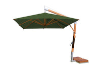 Bambrella Levante 3.4m Square Side Wind Bamboo Cantilever Umbrella