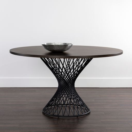 Sunpan Madeira Dining Table Ebony Brown / Grey Marble in 54''